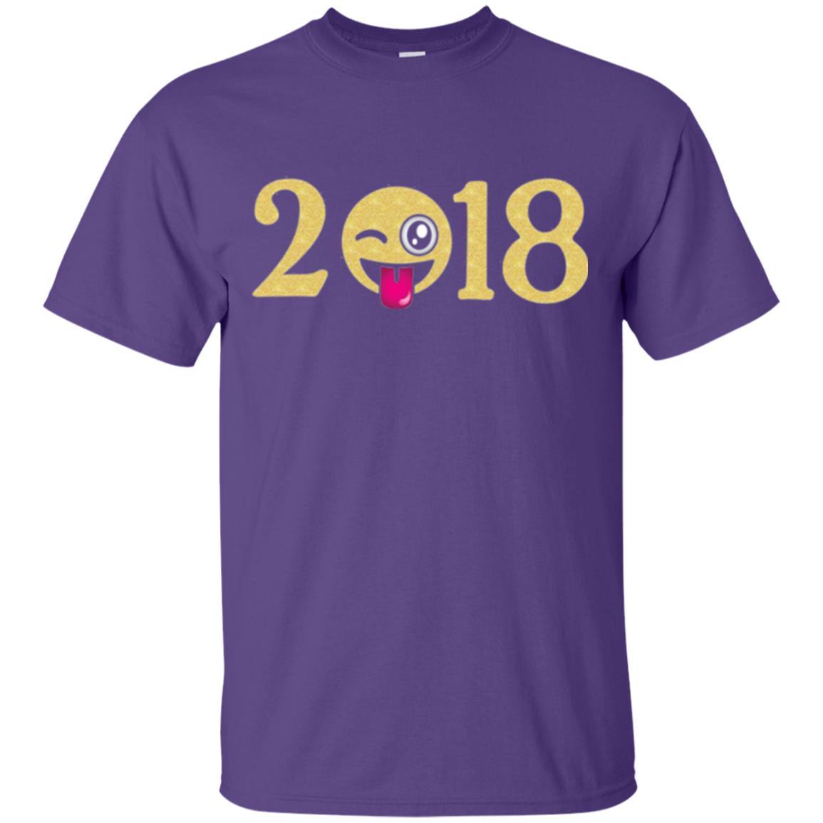 Happy New Year T-shirt Face New Year 2018 Party Purple