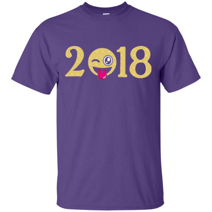 Happy New Year T-shirt Face New Year 2018 Party Purple