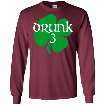 Drunk 3 Lucky Thing St. Patrick_s Day Irish T-shirt Maroon