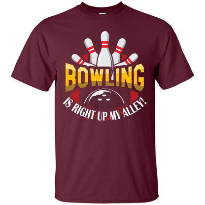 Bowler T-shirt Bowling Is Right Up My Alley Maroon