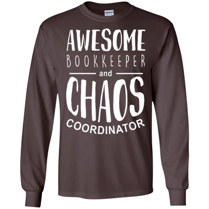 Bookeeper T-shirt Awesome Bookkeeper And Chaos Coordinator Dark Chocolate