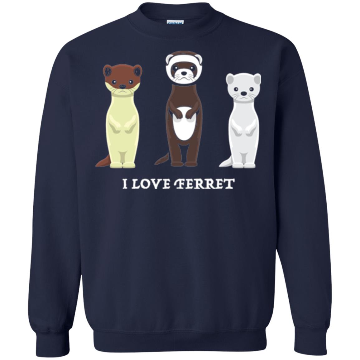 Ferret T-shirt I Love Ferret Navy