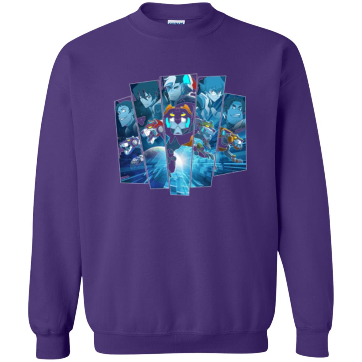 Voltron Legendary Defender 5 Lions In Blue Hue T-shirt Purple