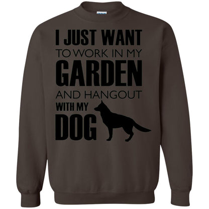 Dog Lovers T-shirt I Just Work In My Garden And Hangout With My Dog Dark Chocolate