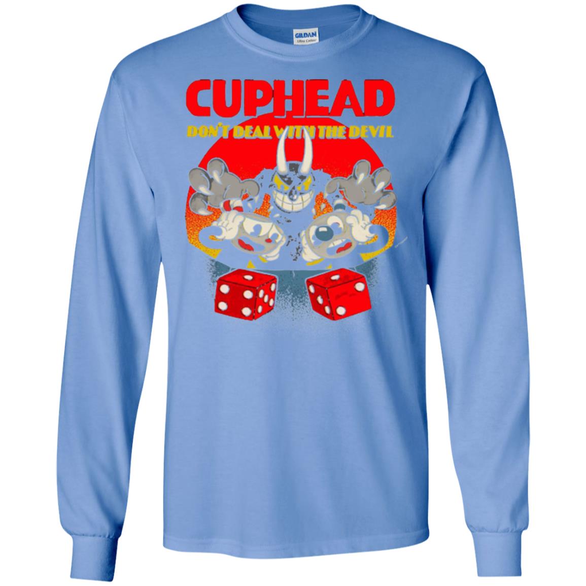 Video Game T-shirt Cuphead And Mugman Devil_s Dice Carolina Blue