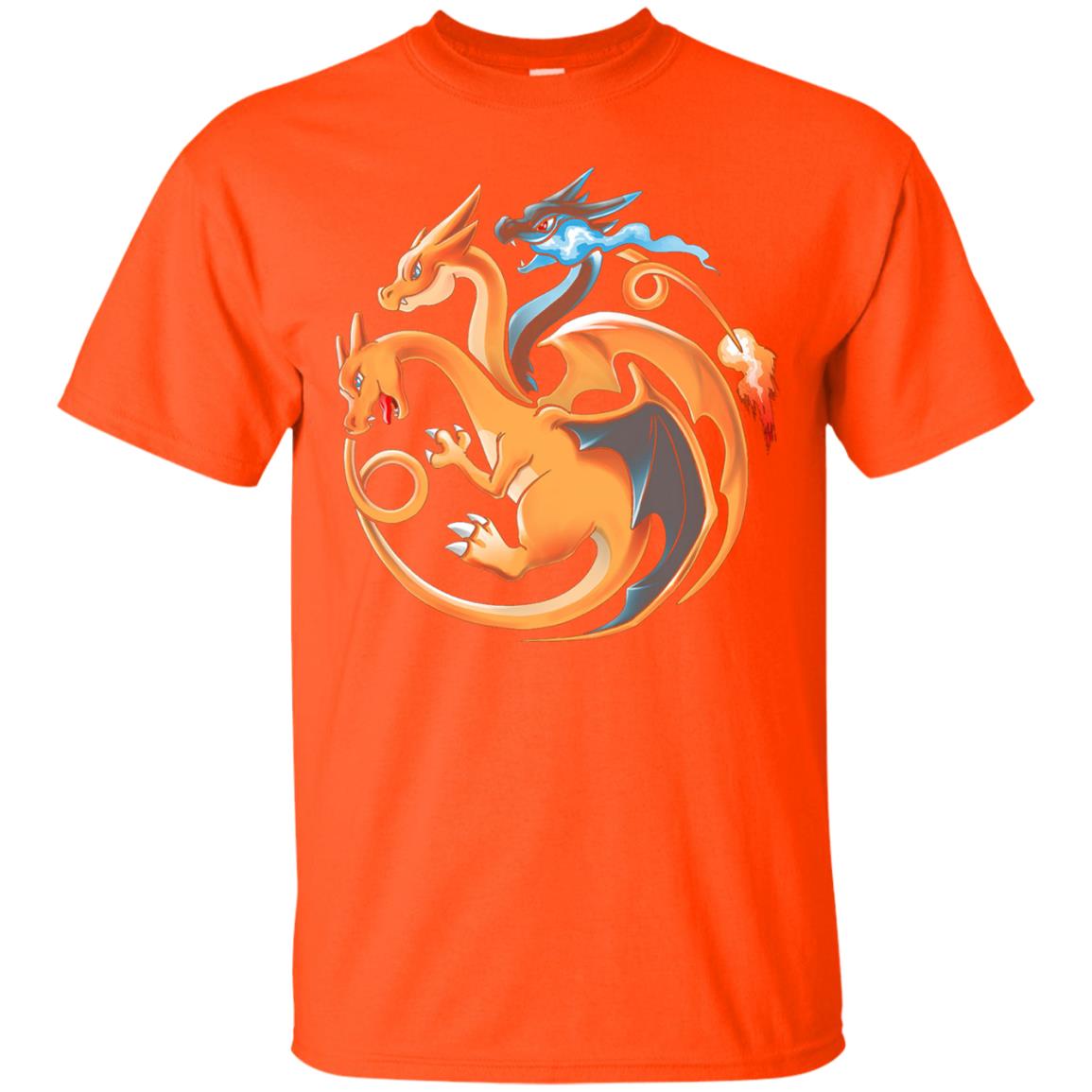Wistitee Fire Flying And Dragon Shirt Orange