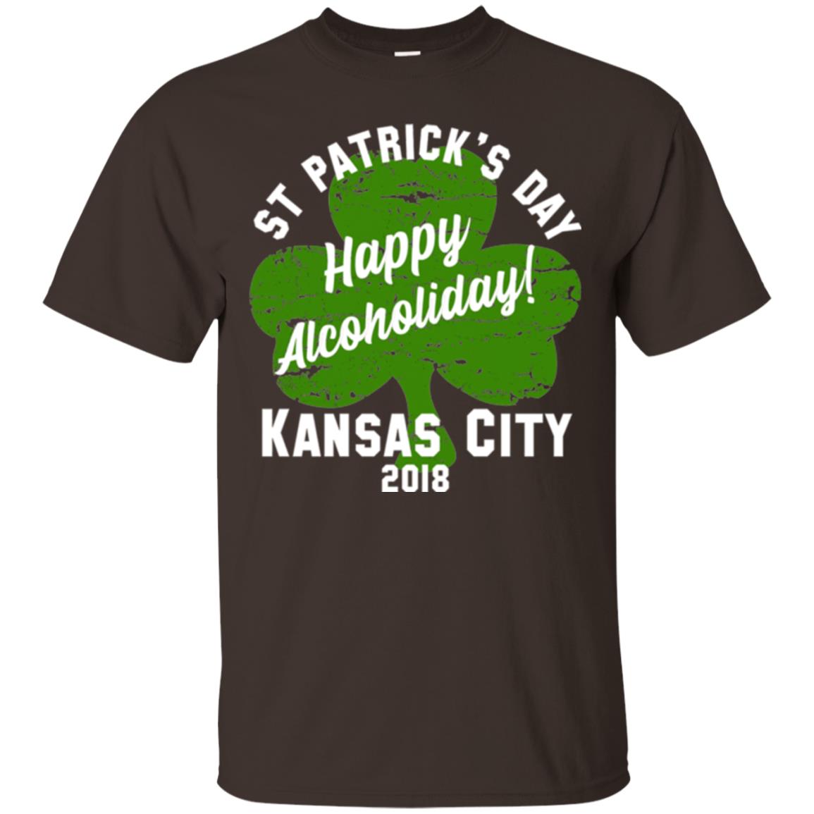 Kansas City 2018 Shamrock St Paddys Green Tshirt St. Patricks Day Dark Chocolate