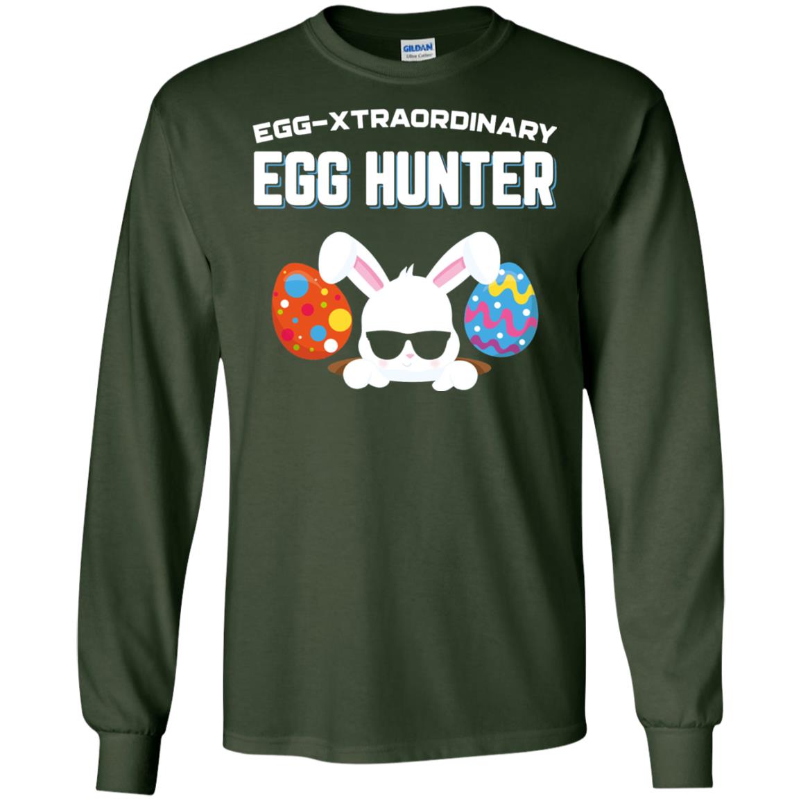 Egg-xtraordinary Egg Hunter Easter Shirt Forest Green