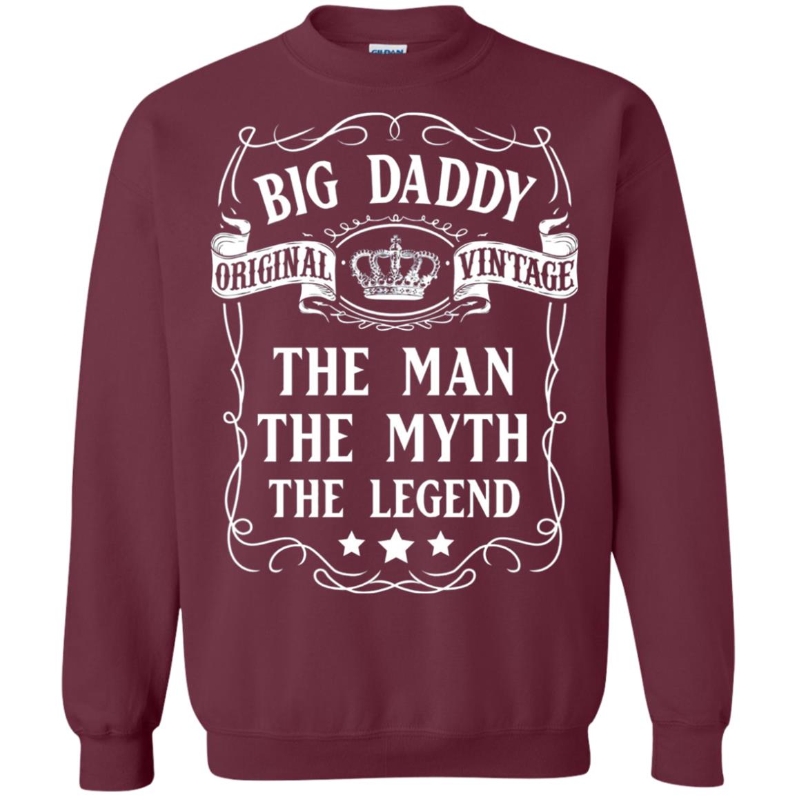Big Daddy Original Vintage The Man Myth Legend Grandfather T-shirt Maroon