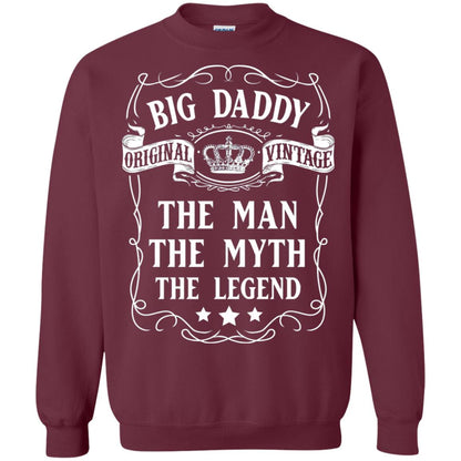 Big Daddy Original Vintage The Man Myth Legend Grandfather T-shirt Maroon