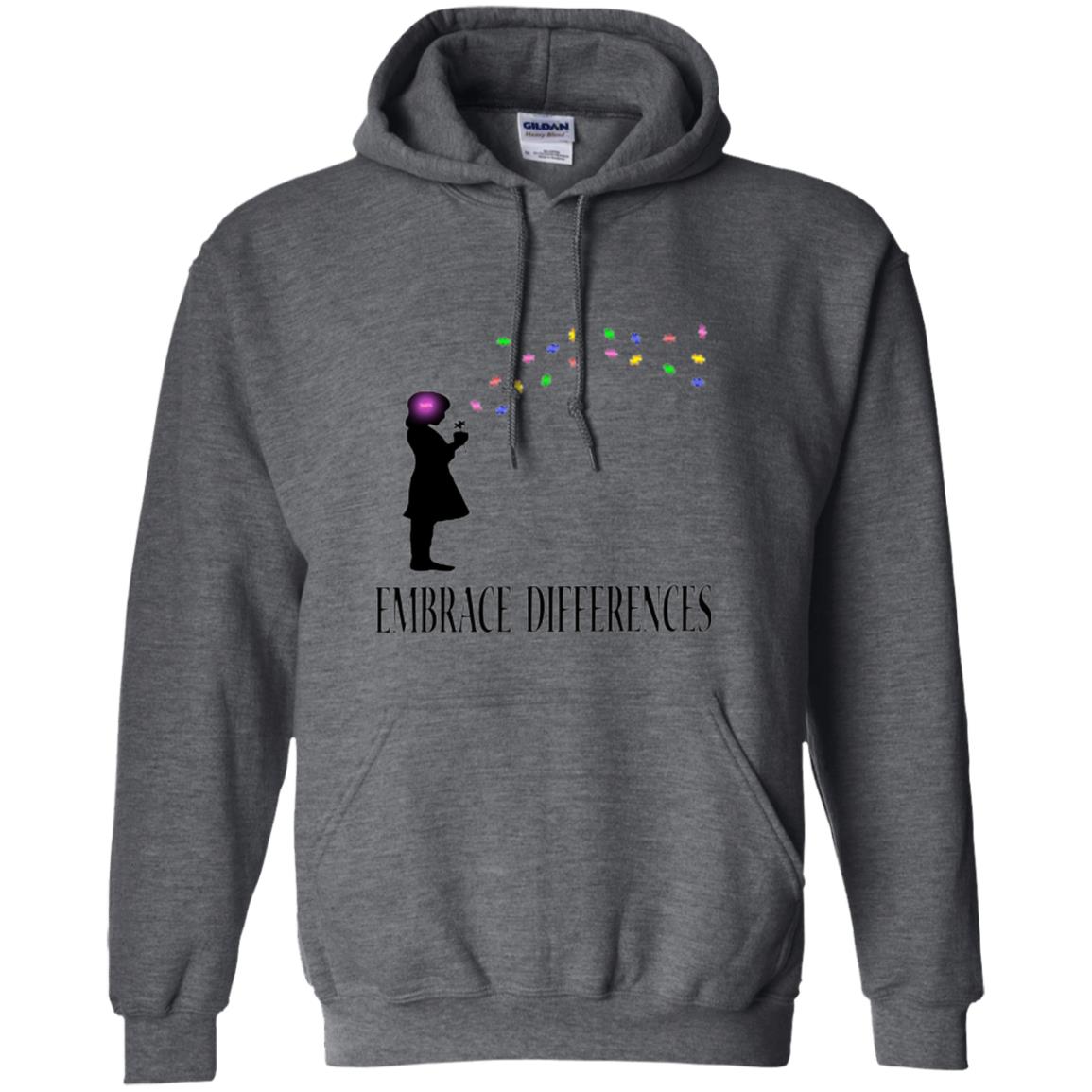 Autism Awareness T-shirt Embrace Differences T-shirt Dark Heather