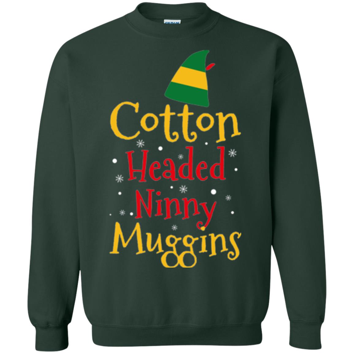 Funny Elf T-shirt Cotton Headed Ninny Muggins Forest Green