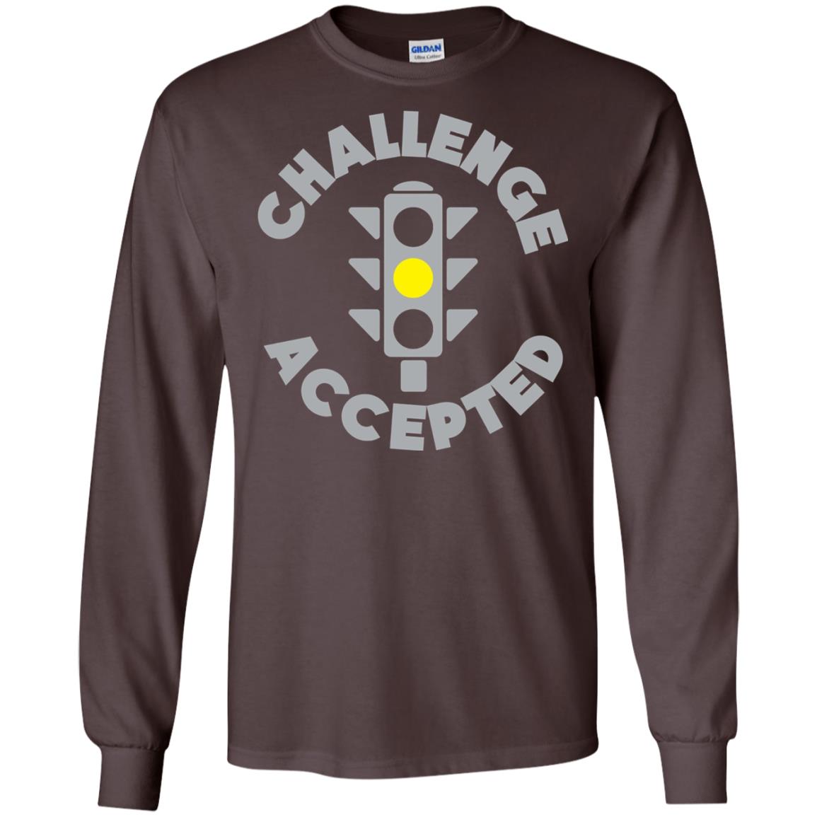 Funny Racing T-shirt Challenge Accepted Yellow Light Car