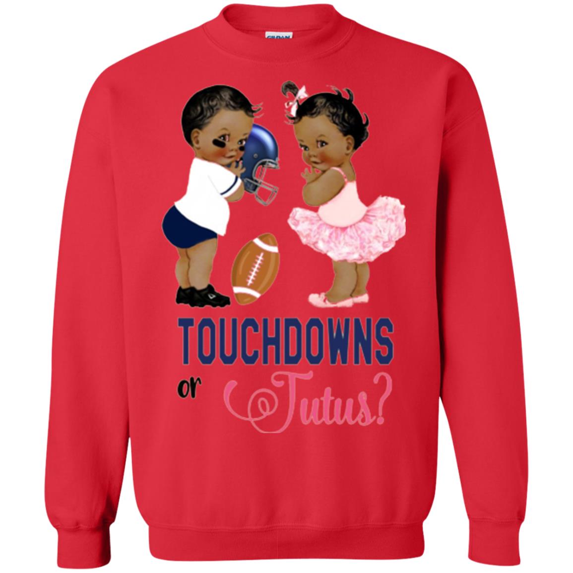 Ethnic Touchdowns Or Tutus Gender Reveal Party Football Lover T-shirt Red