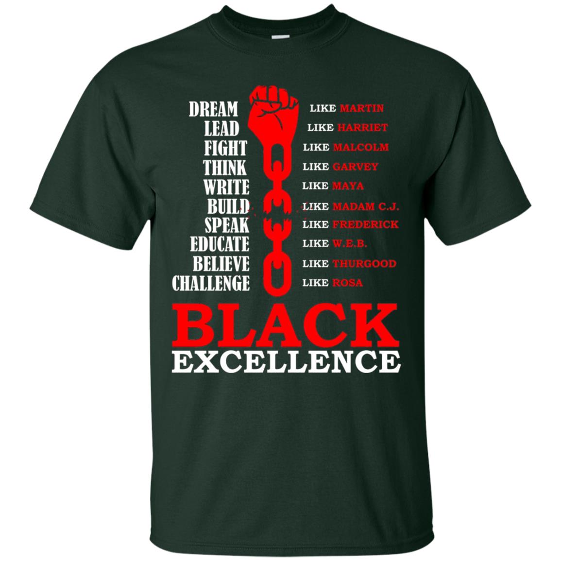 Black Excellence Black Af Proud African American T-shirt Forest