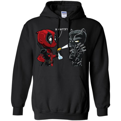 Deadpool Black Panther Bad Kitty Film Lover T-shirt Black