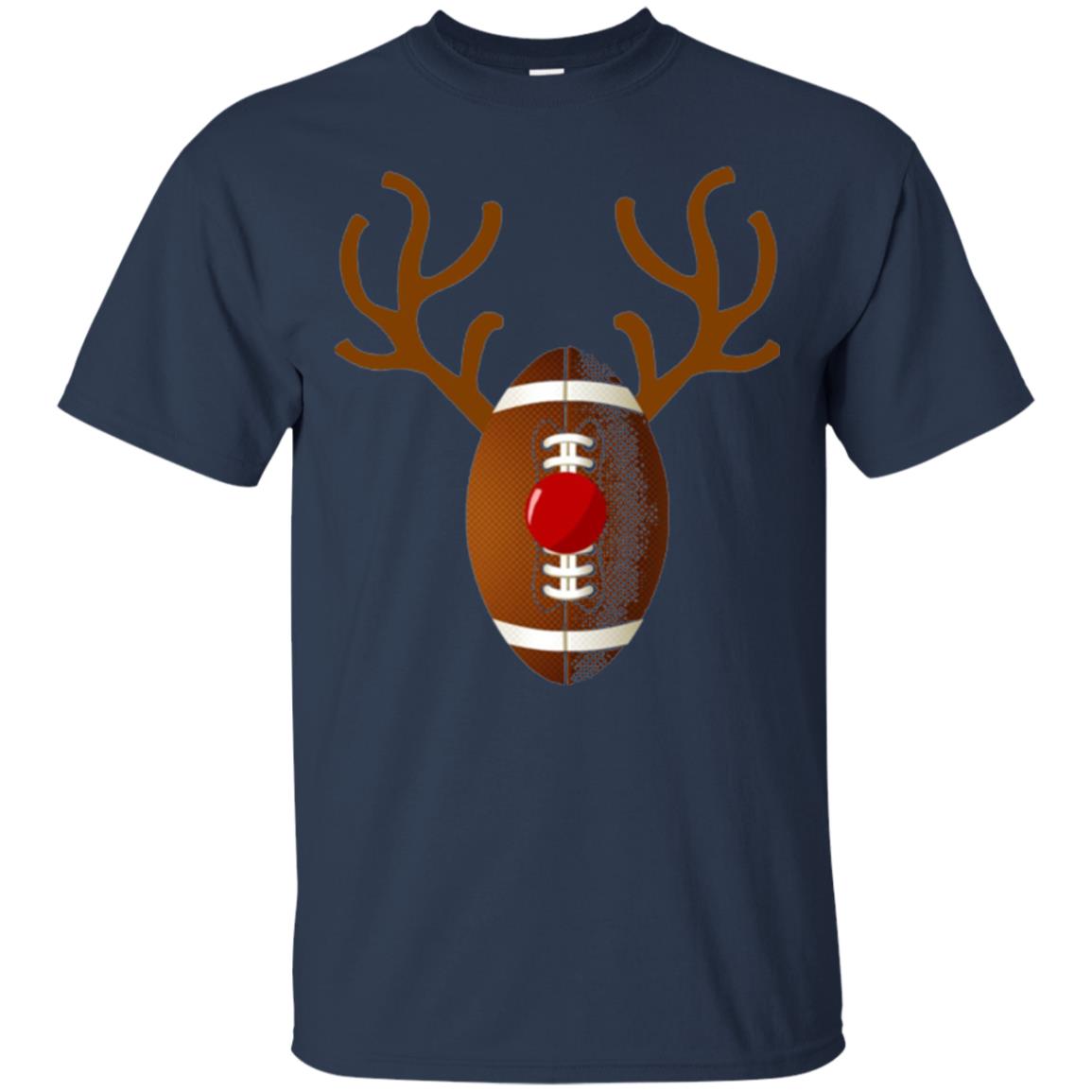 Reindeer Football Christmas T-shirt Navy