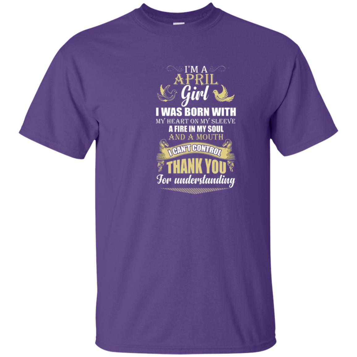 April Birthday Shirt Im A April Girl I Was Born With My Heart Purple