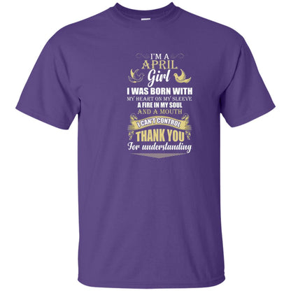 April Birthday Shirt Im A April Girl I Was Born With My Heart Purple