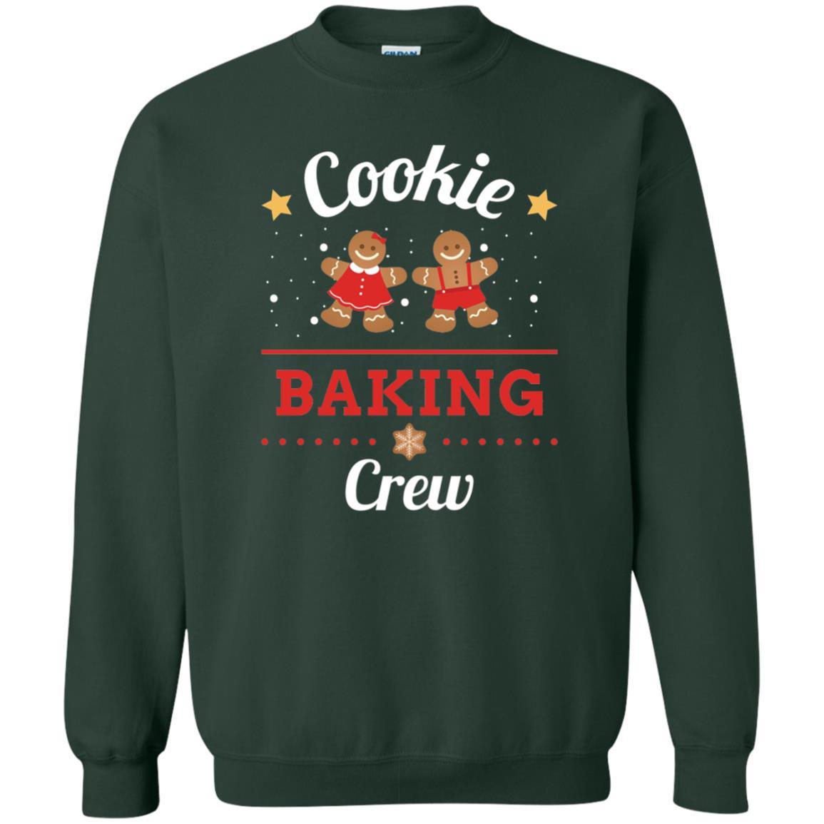 Christmas T-shirt Gingerbread Cookie Baking Crew Forest Green