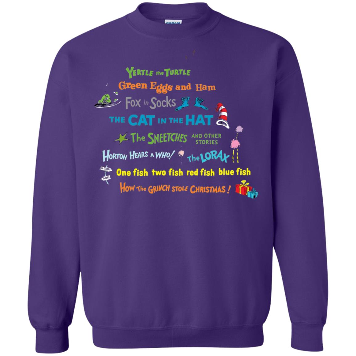 Read Across America Day T-shirt Dr. Seuss Book Title T-shirt Purple