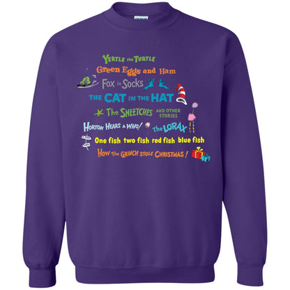 Read Across America Day T-shirt Dr. Seuss Book Title T-shirt Purple