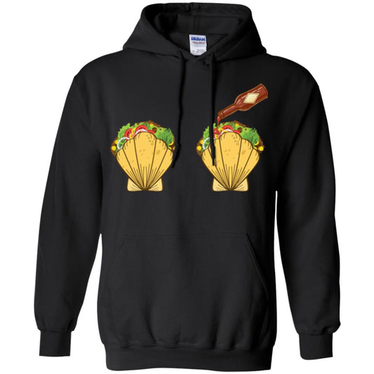 Mermaid Shell T-shirt Taco Bra And Spicy Chili Sauce Black