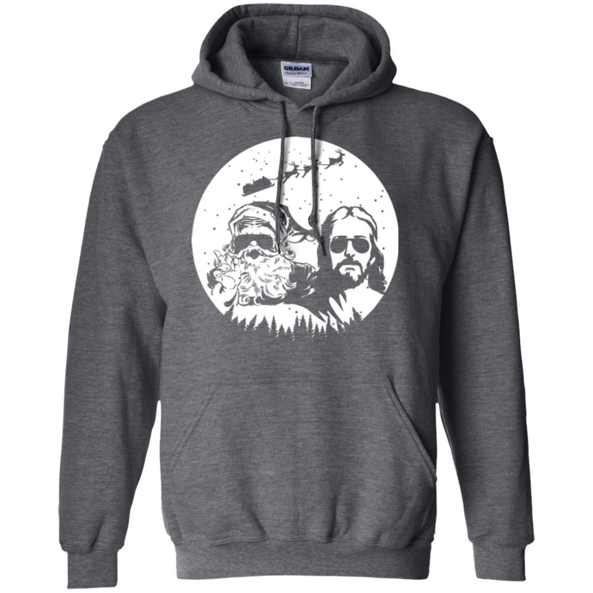 Christmas T-shirt Jesus And Santa Claus Dark Heather