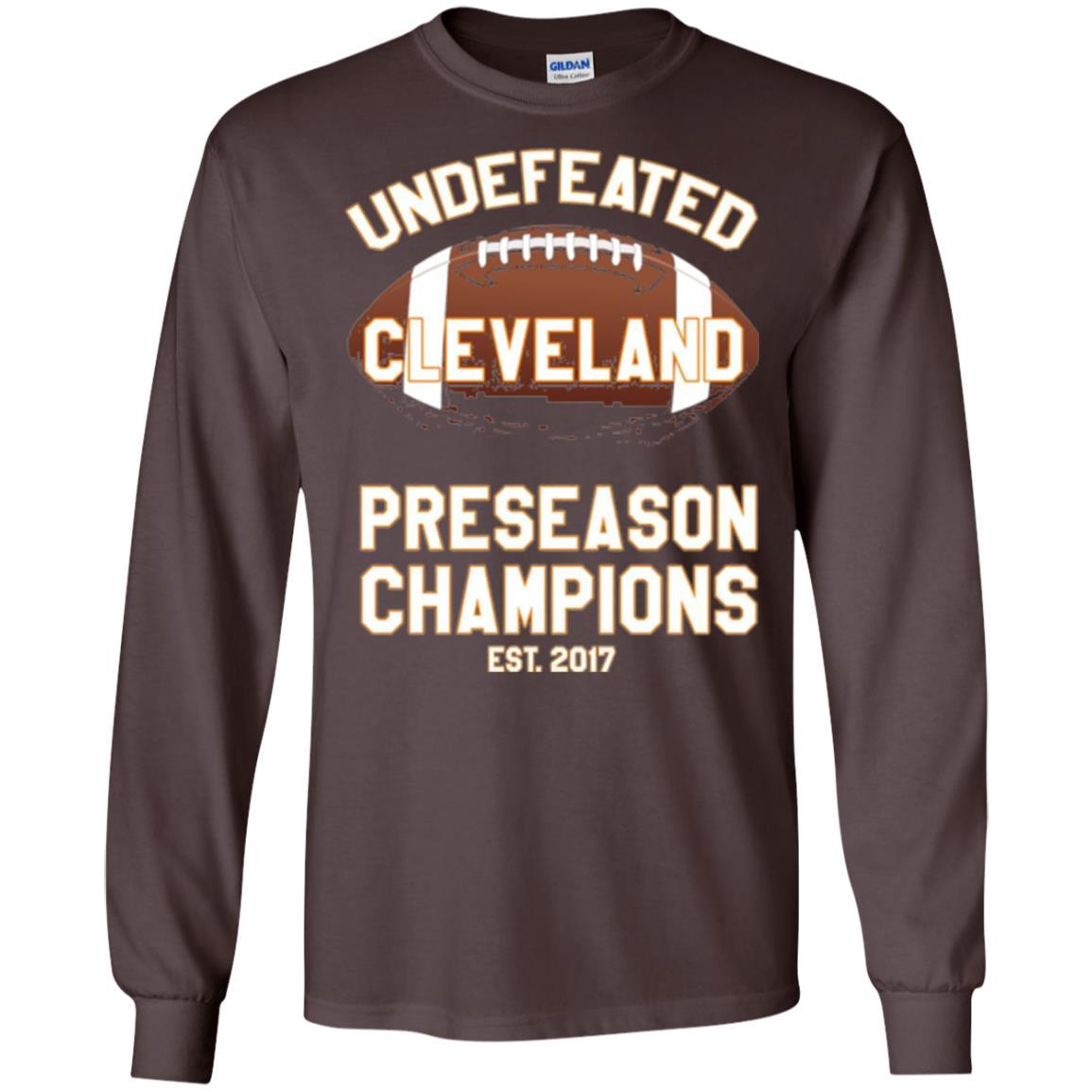 Football T-shirt Cleveland Football Undefeated Preseason Champion Dark Chocolate