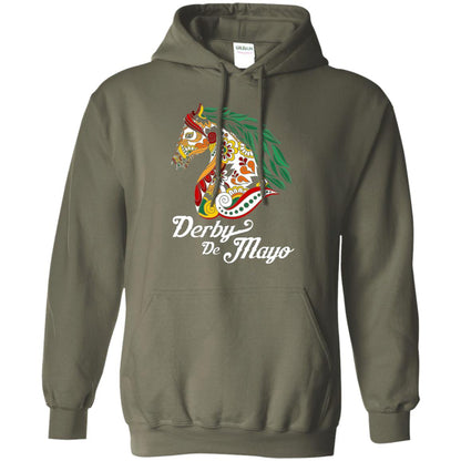 Derby Cinco De Mayo Floral Horse Race T-shirt Military Green
