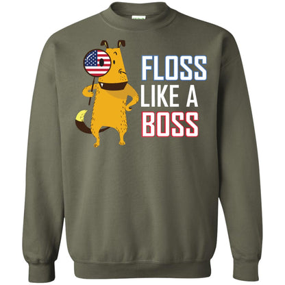 Floss Like A Boss Dog Shirt Military Green