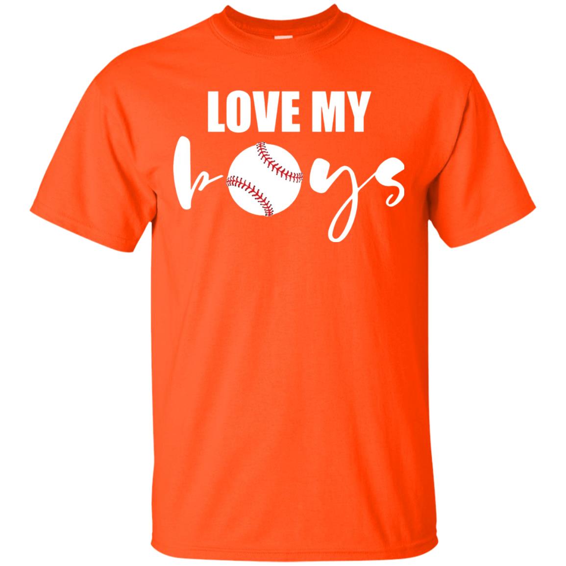 Love My Boys Mom And Dad Baseball Cheer Shirt Orange