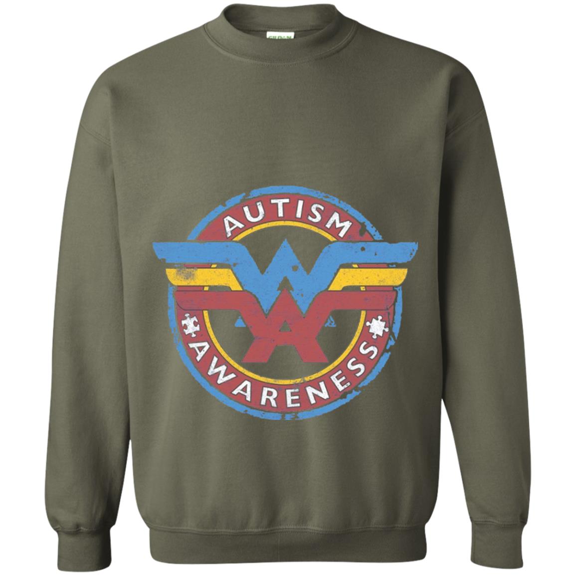 Autism Awareness T-shirt Military Green