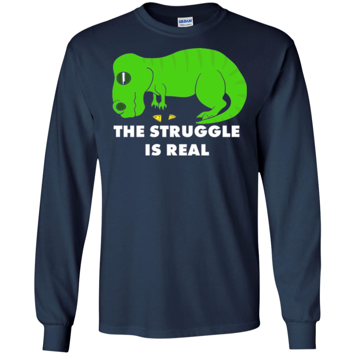 Funny Dinosaus T-shirt The Struggle Is Real Navy