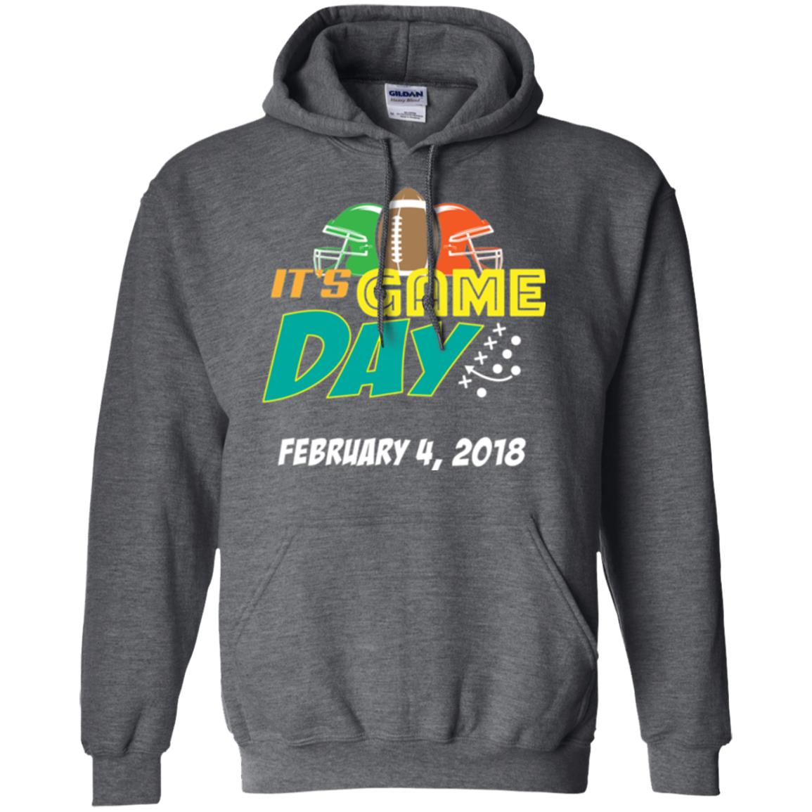 Football Lover T-shirt It_s Game Day February 4 2018 T-shirt Dark Heather