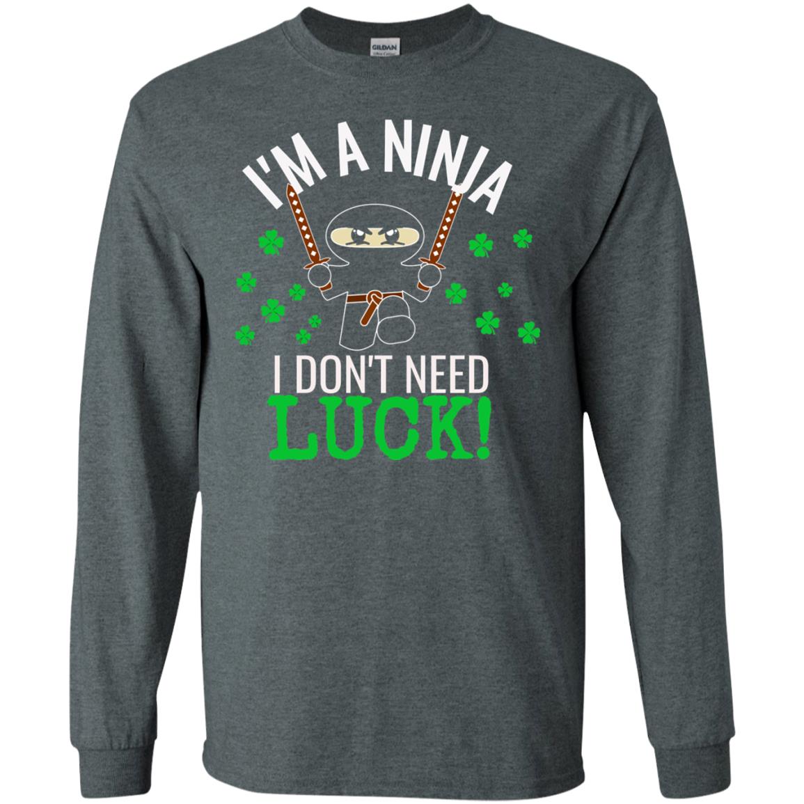 Ninja Luck Green St. Patrick_s Day T-shirt Dark Heather