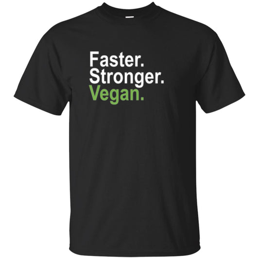 Vegetarian T-shirt Faster Stronger Vegan Black