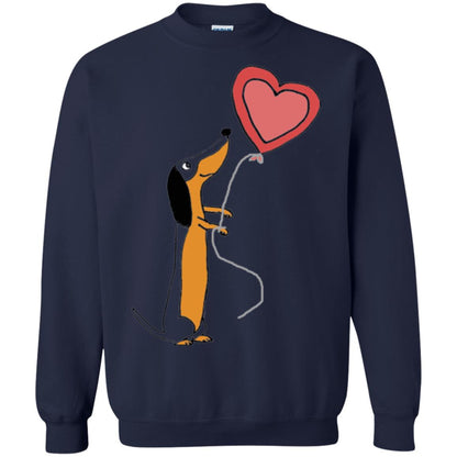 Valentine_s Day T-shirt Cute Dachshund With Heart Balloon Navy