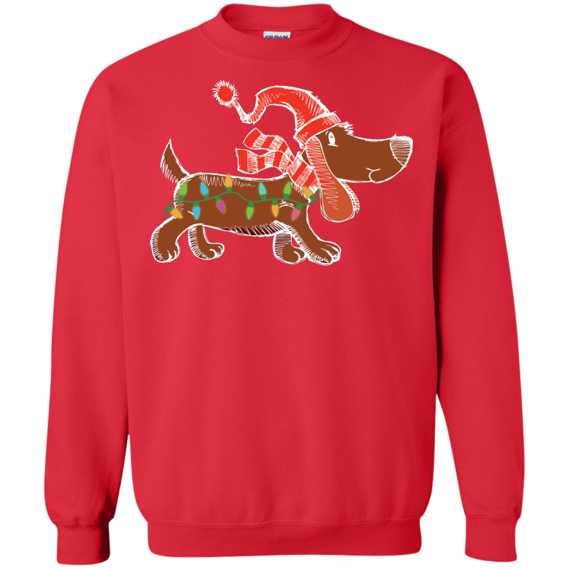 Dog Lover T-Shirt Christmas Lights Labrador Retriever Dog Lover Red