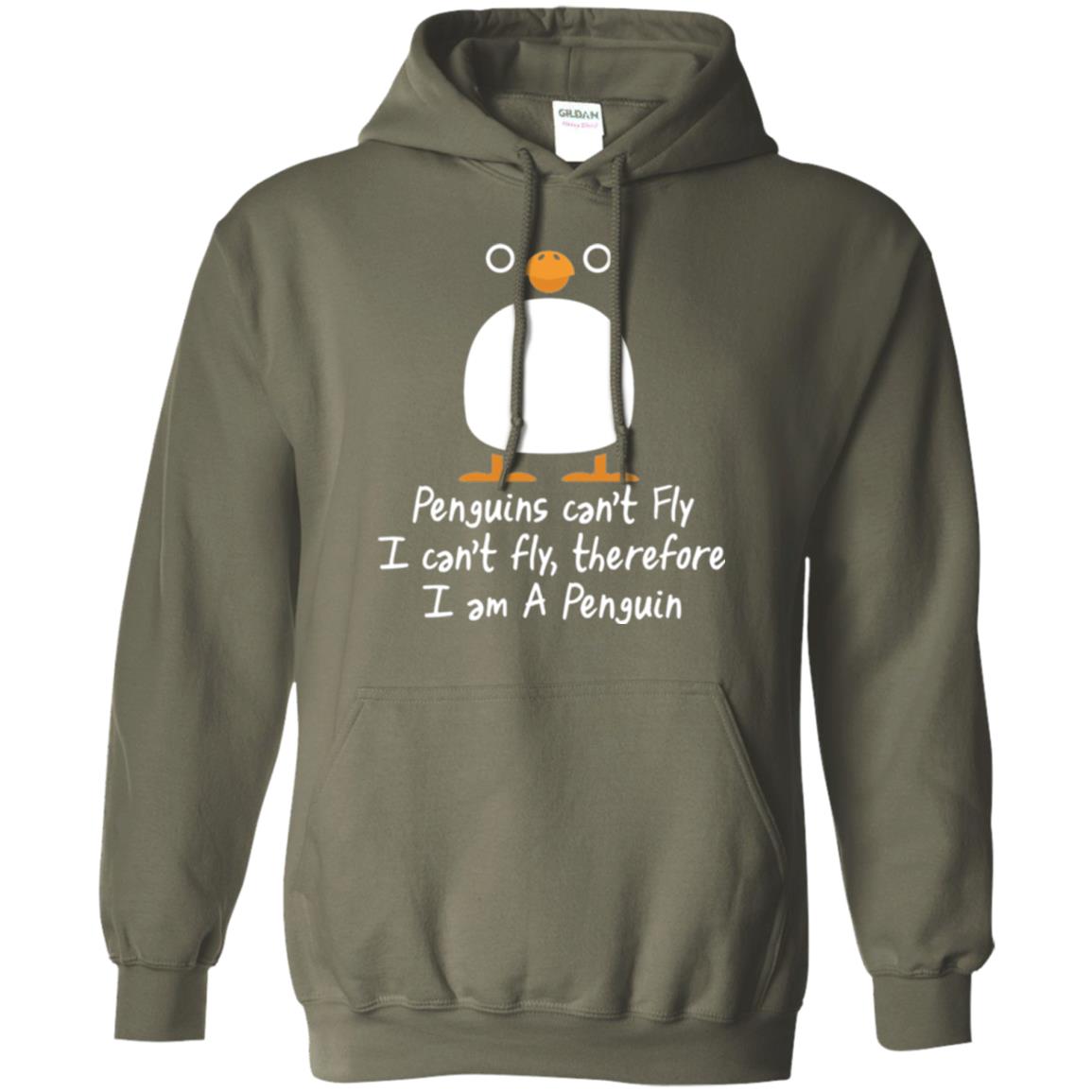 Penguin T-shirt I Can_t Fly Military Green