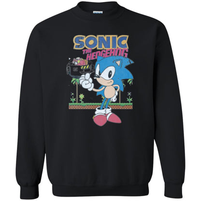 Gamer T-shirt Sega Sonic The Hedgehog Battles Dr. Eggman Robotnik Black