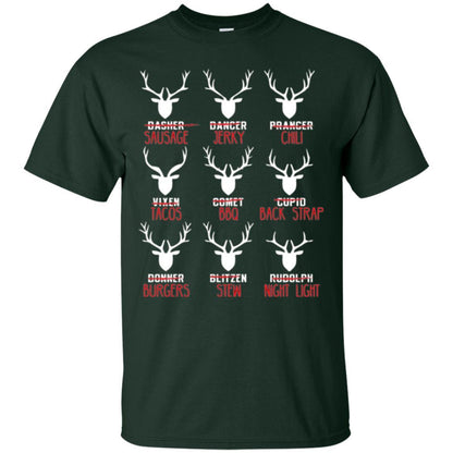 Christmas T-shirt Hunters All Of Santa's Reindeer Forest Green
