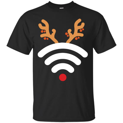 Wifi Signal Symbol Icon Reindeer X-mas Gift Shirt For Mens Womens Black