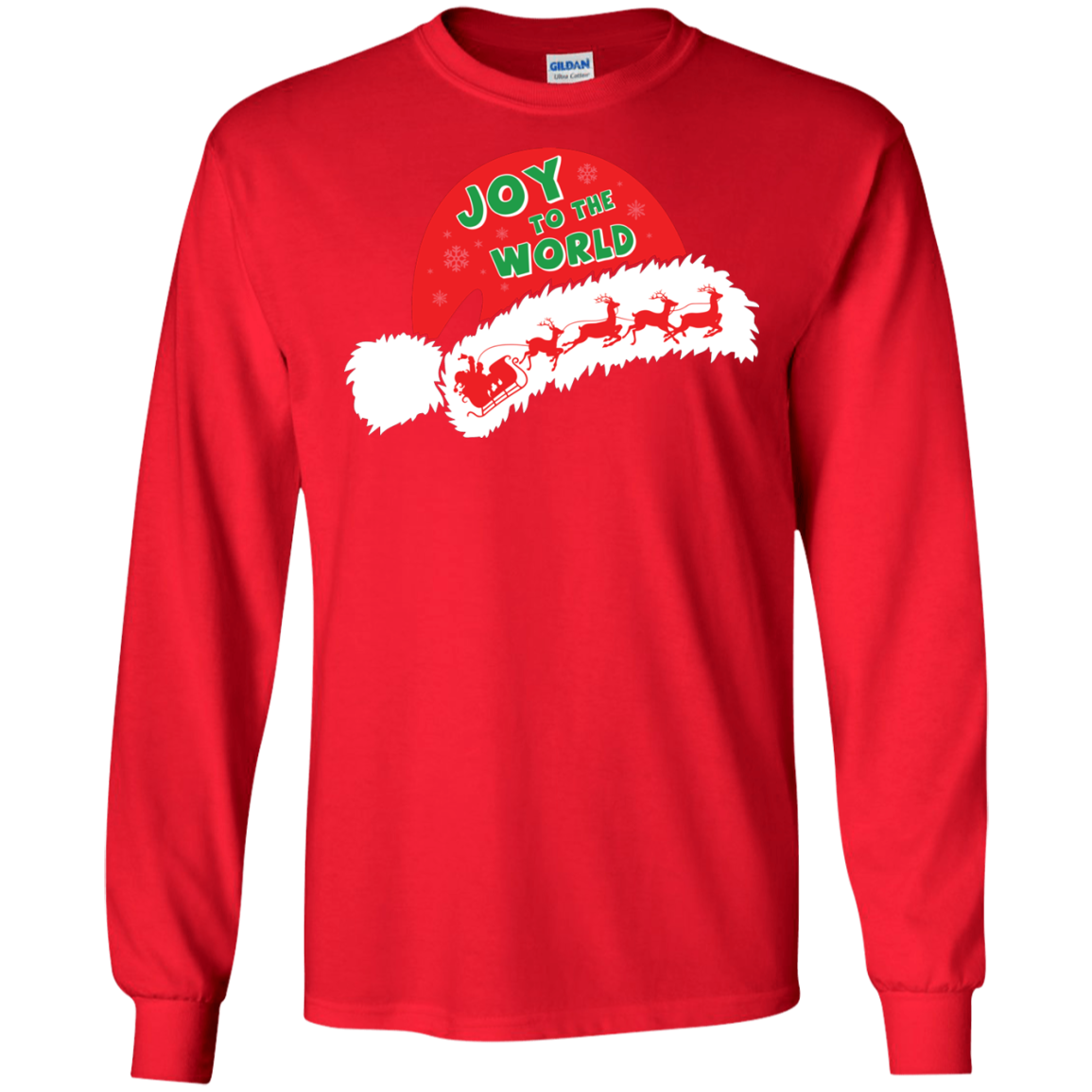 Christmas T-shirt Joy To The World Red