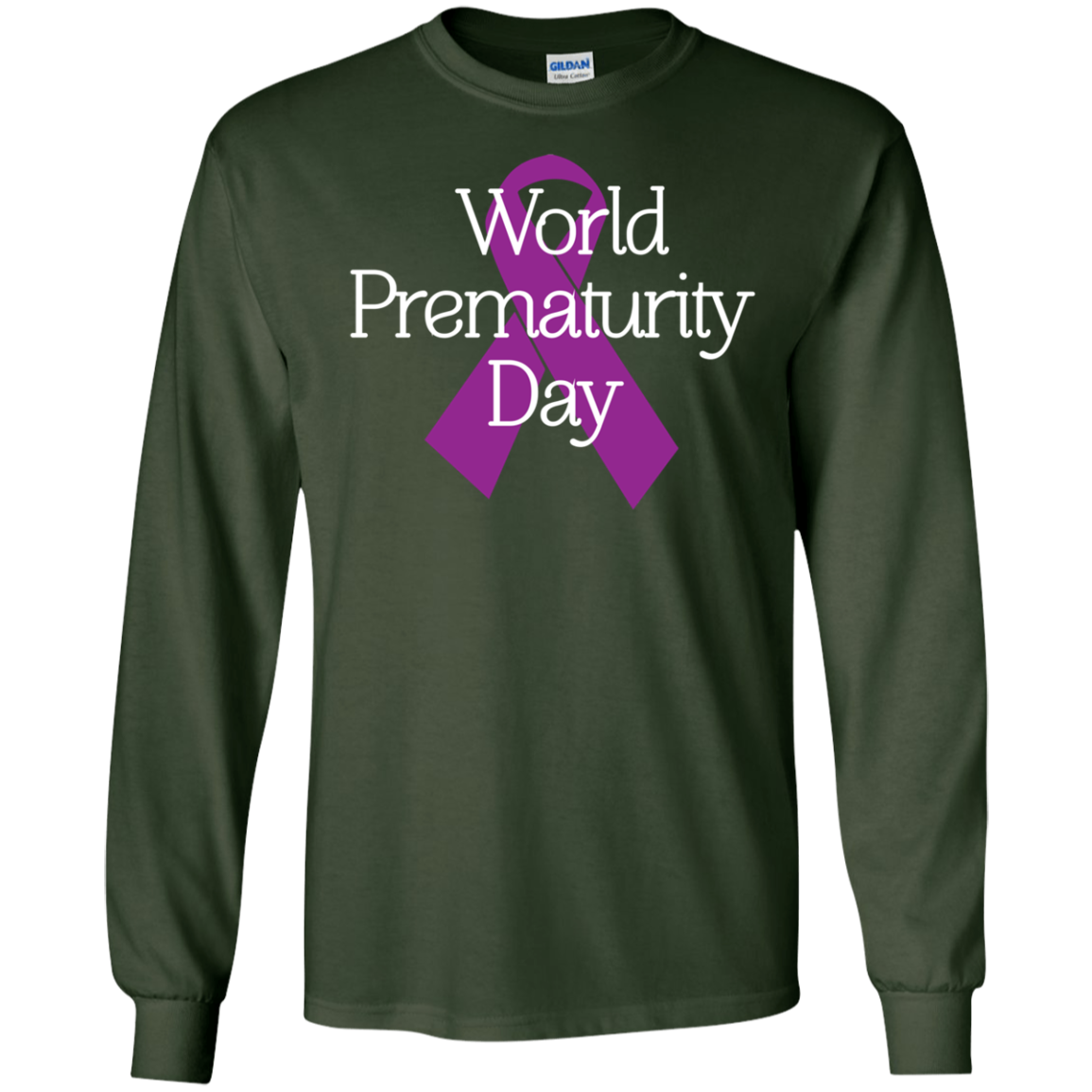 Cancer Awareness T-shirt World Prematurity Day T-shirt Forest Green