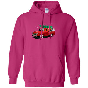 Chickens On Car Merry Christmas Gift Shirt For Mens WomensG185 Gildan Pullover Hoodie 8 oz.