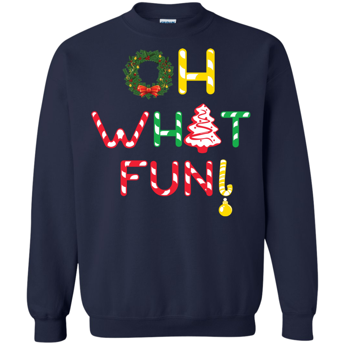 Christmas T-shirt Oh What Fun Navy