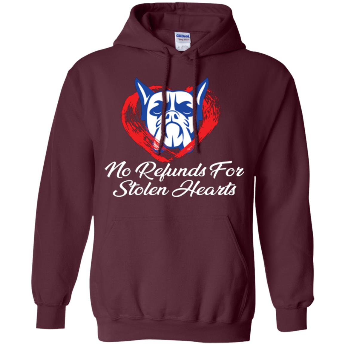 Dog Lover T-shirt No Refunds For Stolen Hearts Maroon