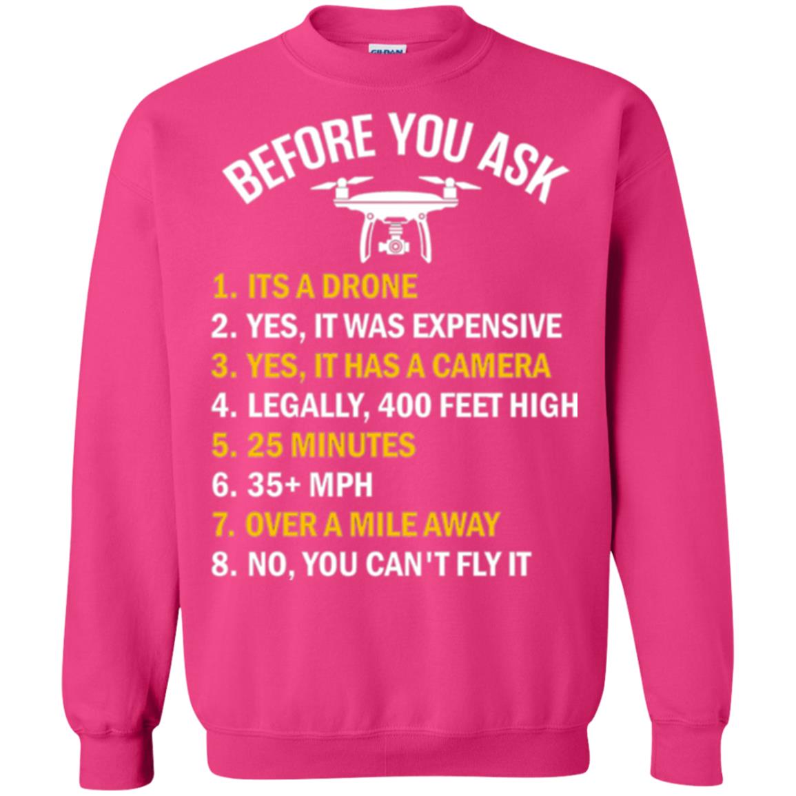 Before You Ask Funny Drone T-shirt You Can_t Fly It Heliconia