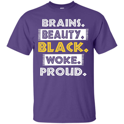 Educated Melanin T-shirt Brains Beauty Black Woke Proud Purple